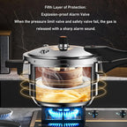 80Kpa Pressure Cooker Stainless Steel 8L Large Capacity, Pressure Canner with Steaming Rack Compatible with Gas & Induction Cooker (8L)
