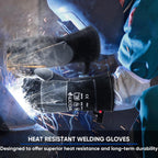 TICONN Welding Gloves, 16 IN L/XL/XXL 1000°F Heat-Resistant Fireproof Leather Gloves for Welders, Stick, Forge, Mig, Tig, BBQ