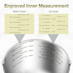 2PCS Stainless Steel Measuring Cup Set, Includes 2Cup(480ml, 16oz) and 1Cup (240ml, 8oz), Etched Inner Scale Measure Scoop, Metric and US Measurement, Dishwasher Safe