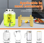 Drink Dispenser,Water Dispenser And Beverage Dispenser Stand(Natural Bamboo).Fit Inch Glass Drink Dispenser,Water Jugs,Glass Water Pitcher.Ideal for Home, Parties, and Catering Events.