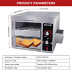 Conveyor Toaster,Commercial Toaster, Heavy Duty Restaurant 300 Slices for Bread Bun Bagel Baked Food,1.9KW