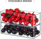 Hudgan 8 Pack Clear Plastic Drawer Organizers Set, Stackable Deep Drawer Organizer for Makeup Vanity and Desk, 2 Sizes Tall Bathroom Drawer Organizer
