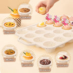 Silicone Mini Muffin Pan, 24 Cups Muffin Tin Baking Mold With Reinforced Stainless Steel Frame Inside, Nonstick Bakeware Cupcake Pan BPA Free