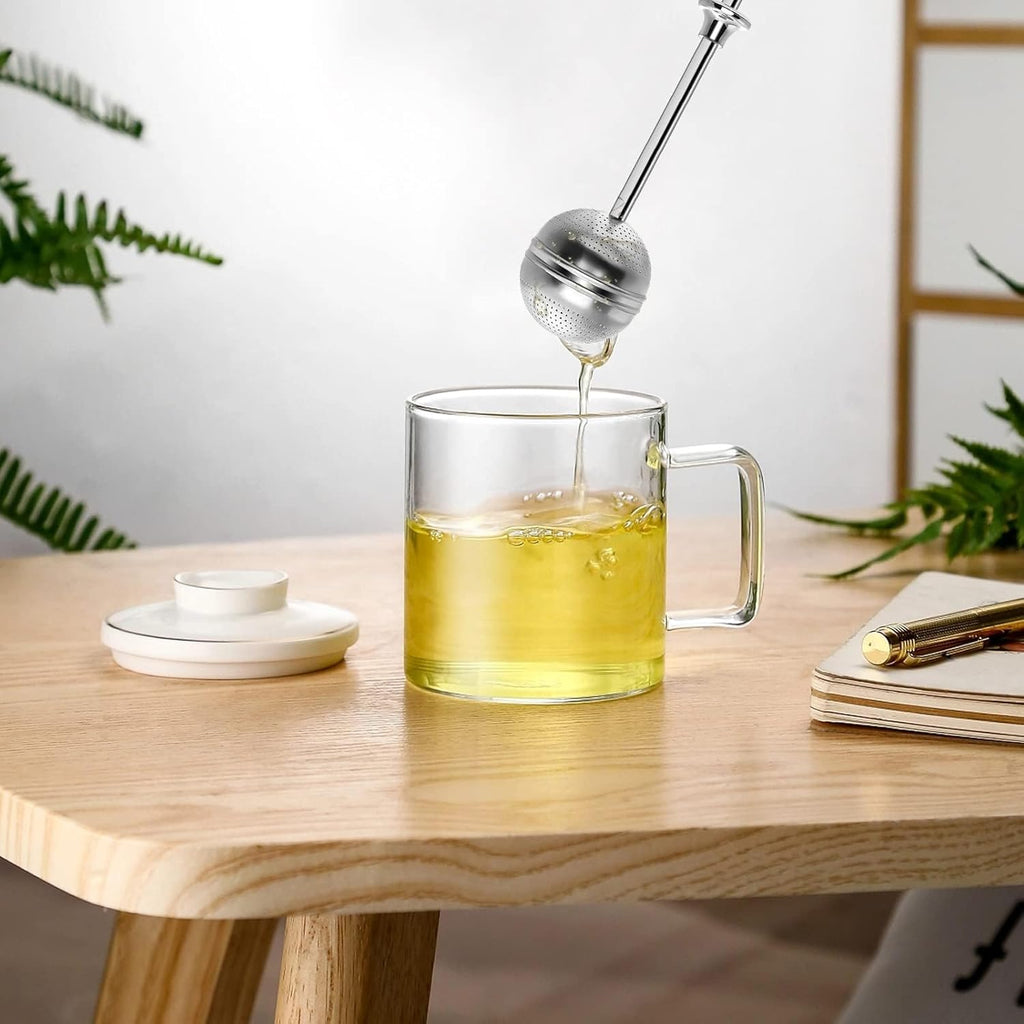 Numola Long Handle Tea Ball Stainless Steel, 2Pcs Premium Tea Infuser Filter for Loose Leaf Tea, Reusable Fine Mesh Tea Interval Diffuser Strainer for Cup and Teapot