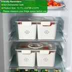 Taiuloo Airtight Fruit Storage Containers for Fridge with Lid & Handle, BPA-Free Snack Box Container with 4 Removable Colanders, Berry Vegetable Fresh Produce Saver, Clear Refrigerator Organizer Bins
