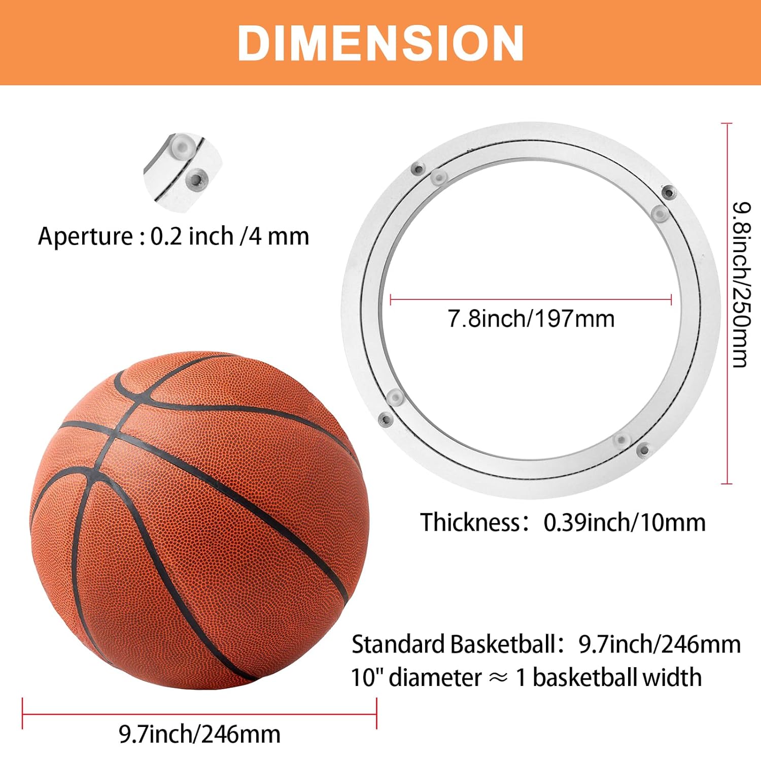 TamBee 10 Inch Lazy Susan Bearing Base - 150lb Capacity Aluminum Heavy Duty Lazy Susan Turntable Mechanism Kit for Smooth Rotation, Universal Hardware for DIY Furniture, Table (Base Only)