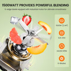 CRANDDI Professional Commercial Blender for Kitchen with Max 1500W High Power, 80oz Large Capacity Blender with Tamper for Crushing Ice, Chopping, Grinding, Making Smoothies, K96 Black