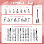 Cake Decorating Kit,137pcs Cake Decorating Supplies with Cake Turntable for Decorating,Pastry Piping Bag,Russian Piping Tips Baking Tools, Cake Baking Supplies for Beginners(Light Pink)