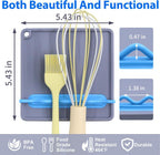 Silicone Spoon Rest for Stove Top, Non-Slip and Heat-Resistant, BPA-Free Kitchen Spoon Rest for Spoons and Ladles, Gray + Blue