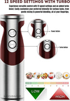 3- in-1 Immersion Hand blender, Powerful MOTOR & Stainless Steel Stick Blender, 4 Sharpe Blades with Whisk, Milk Frother Attachments