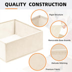 Criusia Drawer Organizer Clothes 6 Pack - Sock Underwear Drawer Organizer Divider - Dresser Organizer Bins for Closet Bedroom - Baby Clothes Organizers and Storage for Nursery Organization -Beige