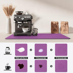 Dish Drying Mat for Kitchen Counter | Coffee Bar Mat for Countertops | Heat Resistant Drainer Mat with Non-slip Rubber Backed | Hide Stain Kitchen Absorbent Draining Mat | Purple 18"x24"