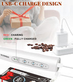 YUSWKO Milk Frother Handheld for Coffee with Stand, Rechargeable Drink Mixer with 3 Heads 3 Speeds Electric Coffee Frother Whisk, Gift for Many Occasions and Festival