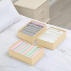Qozary 4 Pack Drawer Organizers for Clothing, 8 Grids Foldable Closet Organizers and Storage Bins for Bedroom, Dresser Organizer Boxes for Thin T-shirts, Tank Tops