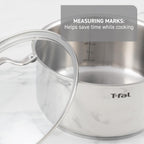 T-fal Stainless Steel Cookware Set 11 Piece, Induction, Oven Broiler Safe 500F, Kitchen Cooking Set w/Fry Pans, Saucepans, Saute Pan, Dutch Oven, Steamer, Pots and Pans, Dishwasher Safe, Silver