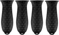 4 Pcs Silicone Hot Handle Holder, Potholder for Cast Iron Skillets, Non-Slip Rubber Pot Handle Sleeve Heat Resistant for Frying Pans & Griddles Sleeve Grip Handle Cover,Metal cookware Handles, Black