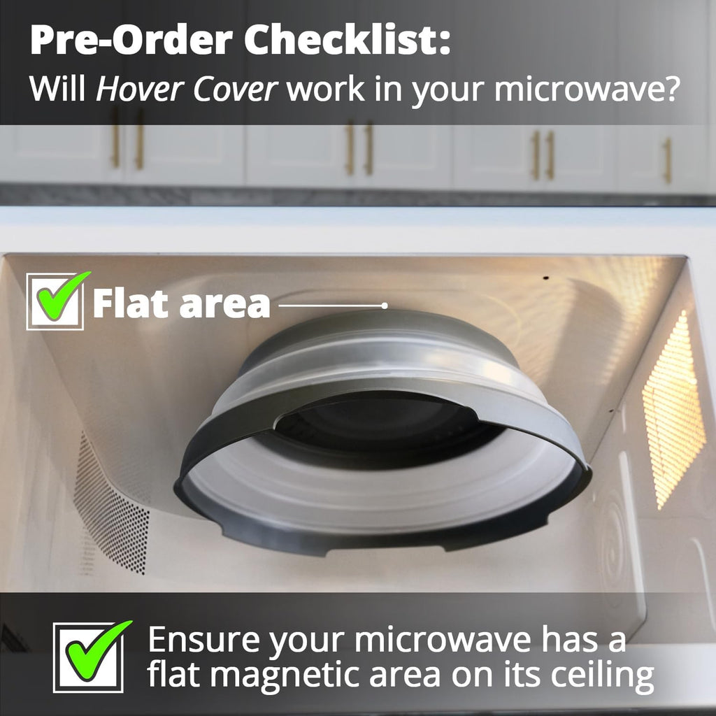 2.0 Magnetic Microwave Splatter Cover, Collapsible 12-Inch BPA-Free Food Lid with Upgraded Magnets, Vented Plate Guard, Dishwasher Safe, Space-Saving Magnetic Storage - Gray