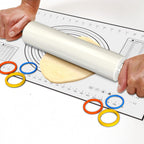 Marble Rolling Pin with Stainless Steel Handle for Baking,Fondant,Pizza,Cookie Crust,Pie,Cookies,Pastry, 18.5”(Includes handle) Marble Rolling Pin with 3 Multi-Color Thicknesses and Wood Stand
