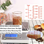 High Borosilicate Glass Measuring Cup Set-V-Shaped Spout，Includes 250ml(8OZ), 500ml(16OZ), and 1000ml(32OZ) Glass Measuring Beaker for Kitchen or Restaurant, Easy to Read