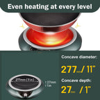 Induction Wok Cooktop Induction Burner 1700W/85V~120V Electric Wok Curved Surface Electronic Cooker Concave Stoves