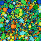 Dinosaur Sprinkles for Cupcakes Cake Decorating, Cookies and Baking - Fancy Edible Dino Sprinkles Cake Toppings in Brown Jimmies, Blue Nonpareils, Orange and Green Sugar Crystal and Pearl Sprinkles