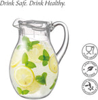 Amazing Abby - Bubbly - Plastic Pitcher (64 oz, 2 Quart), Clear Water Pitcher with Lid, Fridge Jug, BPA-Free, Shatter-Proof, Great for Iced Tea, Sangria, Lemonade, Juice, Milk, and More