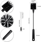 4 Pack Water Bottle Brushes with Straw Cleaner, Stainless Steel Handle Baby Bottle Brush Cleaner, Kitchen Scrub Cleaning Brushes for Cup, Wine Glasses, Coffee Mugs, Tumblers, Wine Decanters, Black