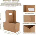 100 Pcs Coffee Drink Carrier with Handle (12-30oz) 2 Cups or 4 Cups,Disposable Paperboard Cup Holder with Handle,Disposable Cup Holders for Drinks,Great for All Your Drink and Food Delivery