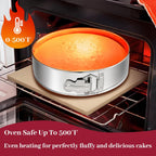 9 Inch Springform Pan 304 Stainless Steel Nonstick Leakproof Springform Cake Pan with Removable Bottom, Round Spring Form Cheesecake Pans