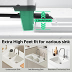 Triple Expandable Dish Drying Rack, Extra Large Dish Rack for Kitchen Counter, Stainless Steel Dish Drying Rack, Foldable Dishes Drainer, Extendable Dish Strainer with Utensil & Pans Holder, Black