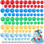 108 Pcs Balls Cake Topper DIY Cupcake Insert Foam Balloons for Cake Baking Wedding Anniversary Birthday Decoration(Green,Blue,Yellow,Red,Cow Color,Multi Sizes)