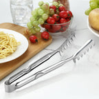 Pleafind Spaghetti Spoon and Spaghetti Tong 2-Piece Set, 13-Inch Non-Stick Spaghetti Fork and 11.4-Inch Kitchen Tong, Easy Storage and Cleanup, Ergonomic Design, stainless steel