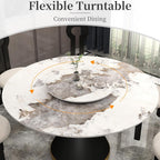 23.6" Lazy Susan for Table Top Sintered Stone Rotating Serving Tray for Dining Table, Kitchen Lazy Susan Organizer Spinning Rotating Food Server Party Centerpieces