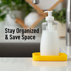 Zulay Kitchen Small Silicone Sponge Holder (4.9x3.3”) – Space-Saving Sink Organizer Tray for Sponge, Soap, Brush & More – Compact Non-Slip Dish for Kitchen & Bathroom (Yellow)