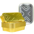 35 Pack Aluminum Pans Half Size 9x13 Extra Heavy Duty, Disposable Gold Aluminum Foil Baking Pan Double Thick Tin Foil Food Container - Half Size Steam Table Deep Pans for Baking, Heating, Cooking