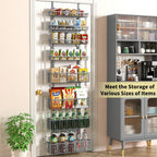 Moforoco Grey Over The Door Pantry Organizer, Pantry Door Organizer Shelves, Kitchen Organizers and Storage, Hanging Basket Wall Spice Rack Seasoning Shelves, Laundry Room Bathroom accessories