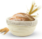 Banneton Bread Proofing Basket Sourdough Proofing Basket for Beginners & Professional Bakers, Handwoven Rattan Cane Bread Maker with Linen for Artisan Breads, 7 x 4 Inch, 0.5-Pound Round