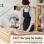 Sasylvia 20 Pcs Pottery Teaching Rolling Mud Stick Guide Mudboard Guide Wooden Strips Rolling Pin Guides Pottery Tools and Supplies for Manual Polymer Clay Tool Gift Craft(Assorted Sizes)