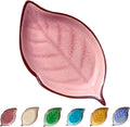 Ceramic Spoon Rest for Stove Top, Ice Cracks Leaf Cute Spoon Rest for Kitchen Counter, Cooking Spoon Holder for Kitchen Counter, Utensil Rest Spatula Rest Ladle Holder Tong Rest, 1 PC (A, Pink)