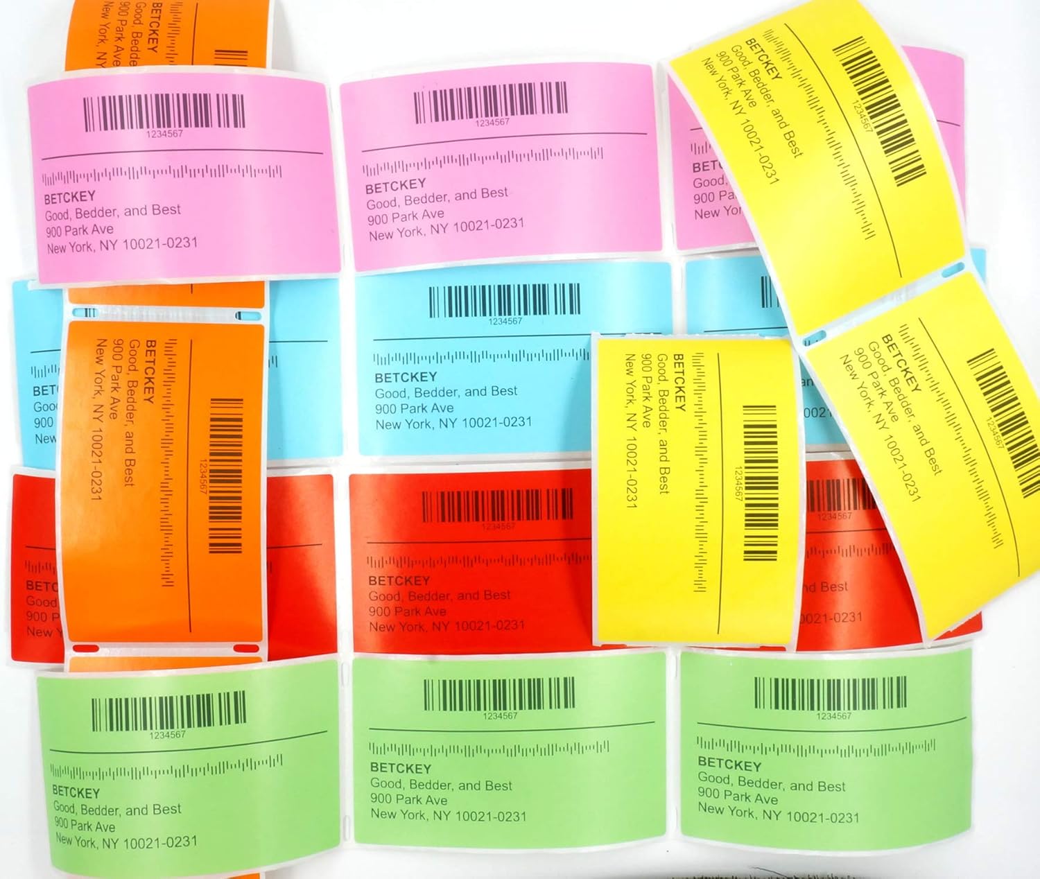 BETCKEY - 4" x 2" Barcode Shipping & Multipurpose Labels Compatible with Zebra & Rollo Label Printer,Premium Adhesive & Perforated[Red, 6 Rolls, 4500 Labels]