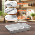 Onlyfire Stainless Steel Baking Pan Barbeque Grilling Pan for Baking Breads, Grilling Chicken, Vegetables, 12.4" X 8.5" X 1.9"