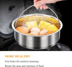 Vegetable Steamer Basket, Veggie Steaming Basket for Cooking, Stainless Steel Steamer Insert for Pot, 7.9 inch