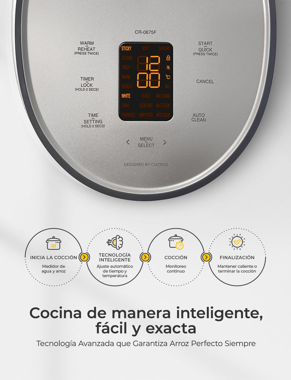CUCKOO Rice Cooker 6 Cup Uncooked / 12 Cup Cooked, Modern Fuzzy Logic Rice Cooker Small with Delay Timer & Keep Warm Setting, Versatile Food Steamer for Cooking, Non-Stick Inner Pot, Gray (CR-0675FG)