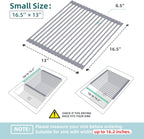 Ohuhu Roll Up Dish Drying Rack, Over The Sink Multipurpose Roll-Up Dish Racks, 16.5" W x 13" L Rolling Heat-Resistant Anti-Slip Silicone Coated Dish Drainer Portable Foldable for Kitchen Counter