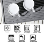 Dish Mat Silicone Dish Drying Mats Works For Drying Stemware Cocktail Glasses Silverware Pots Pans Knives and Dish Rack for Kitchen Counter Sink Bar Pads Easy to Clean (Gray)