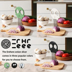 Stainless Steel Onion Cutter & Egg Slicer – Multi-Function Vegetable Cutter and Herb Stripper for Avocados, Tomatoes, and Potatoes (Obsidian)