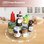 GUZON 6 Pack Lazy Susan Organizer for Cabinet, Upgraded 11.5" Clear Lazy Susan Turntable with Handles and Raised Edge, Rotating Spice Storage for Kitchen, Pantry, Refrigerator, Bathroom, Table