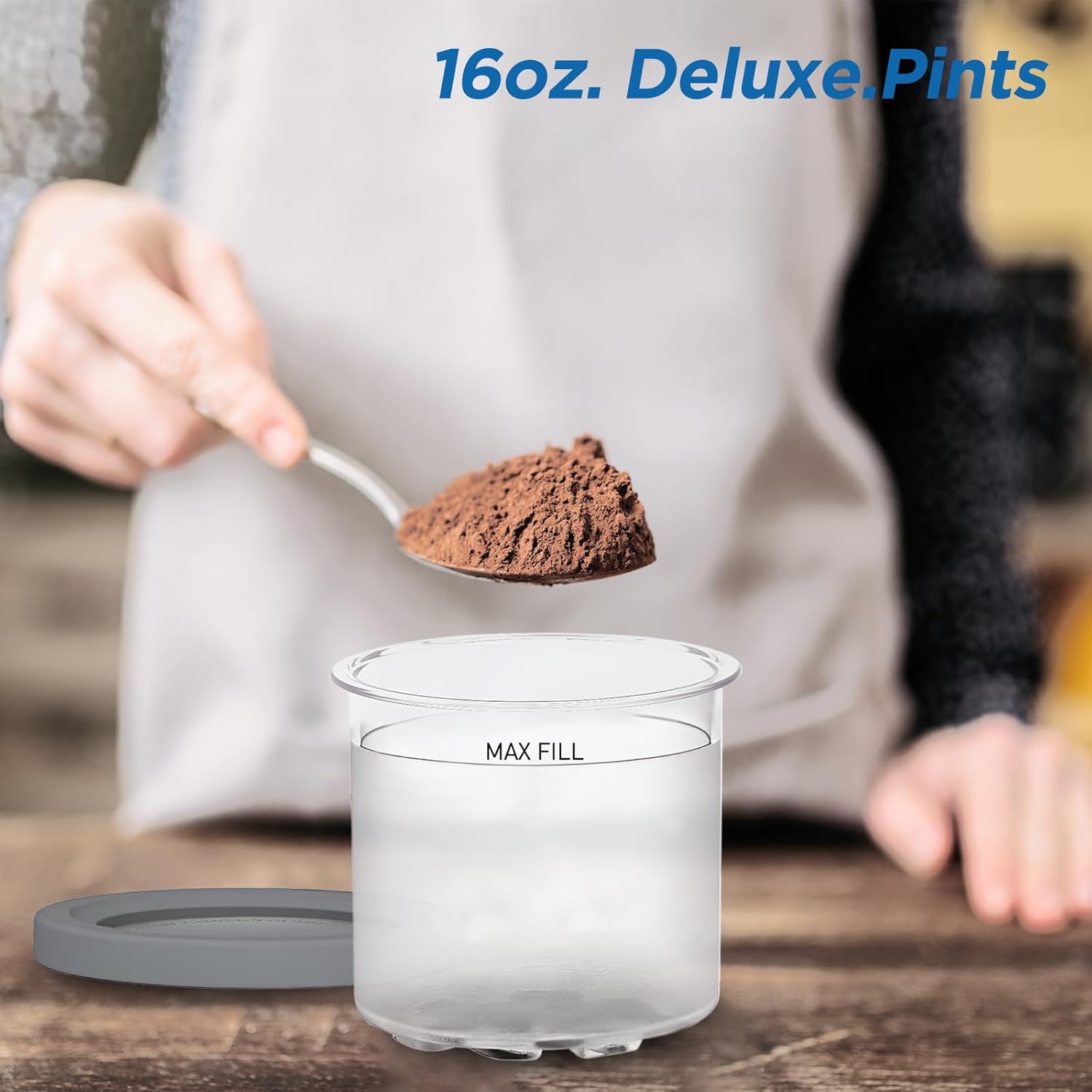 For Ninja Creami NC299AMZ & NC300s Series Ice Cream Makers, BPA-Free & Dishwasher Safe, 16 oz Pints with Lids 2 Pack - (Green/Blue)