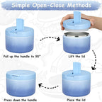 12oz Insulated Vacuum Food Jar with Buckle Lid Wide Mouth Soup Thermo for Hot Food Kids Leakproof Stainless Steel Lunch Container (Gradient Blue, 12OZ)