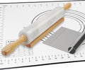 Koville African Natural Marble Rolling Pin, Non-Stick Polished Dough Roller, Pasta, Dumpling, Fondant, Pie Crust, Bread, Pizza Dough, Kitchen Baking Pastry Tools with Mat/Scraper（Namib Fantasy）